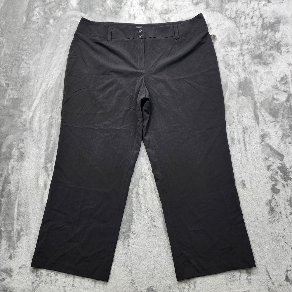 NEW AGB Woman‎ Pants Plus Size 24W Black Townsend Stretch Straight Leg Office